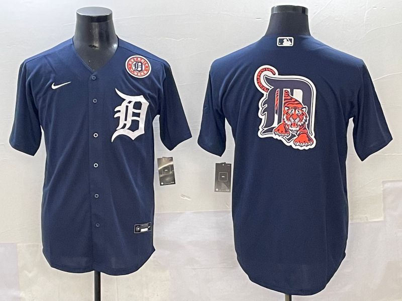 Men 2025 Detroit Tigers Blank Dark Blue Game Nike MLB Jersey style 10->detroit tigers->MLB Jersey